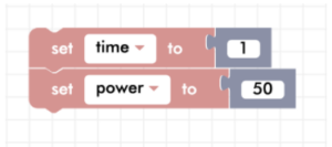 Blockly time and power variable blocks