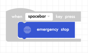 CoDrone Blockly junior emergency stop with spacebar