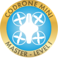 Earn your CoDrone Mini Master Level 1 badge after learning about flight events and flight directions.
