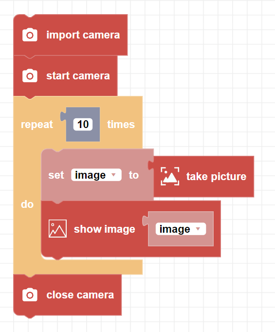 Zumi blockly camera loop