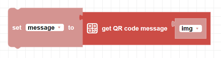 zumi blockly get QR code message block