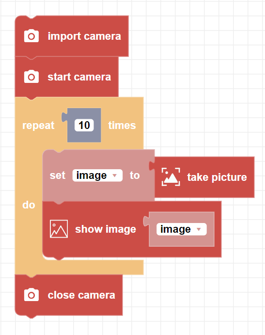 Zumi blockly camera loop